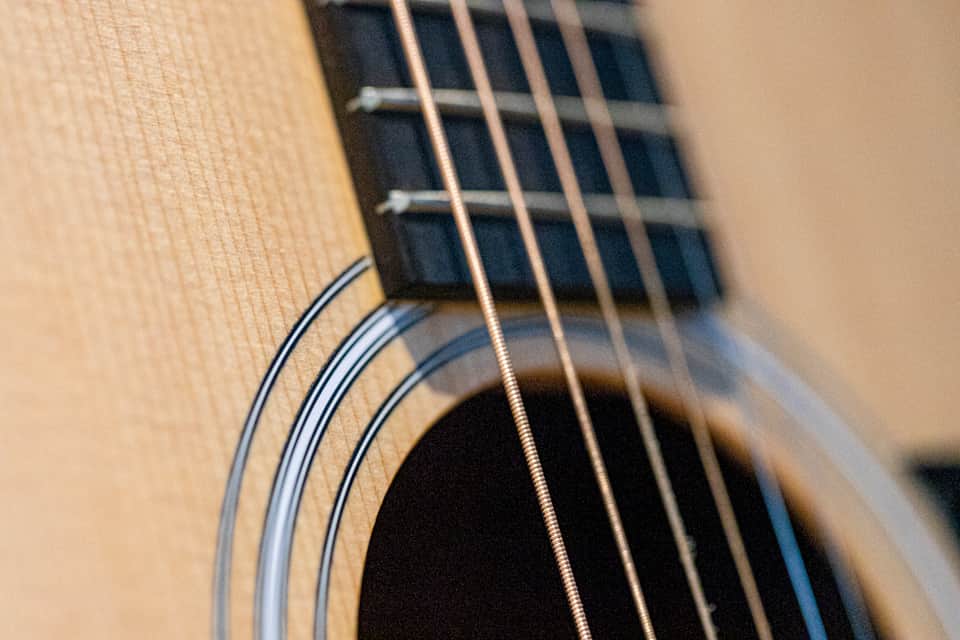 Close of strings of Acoustic Guitar