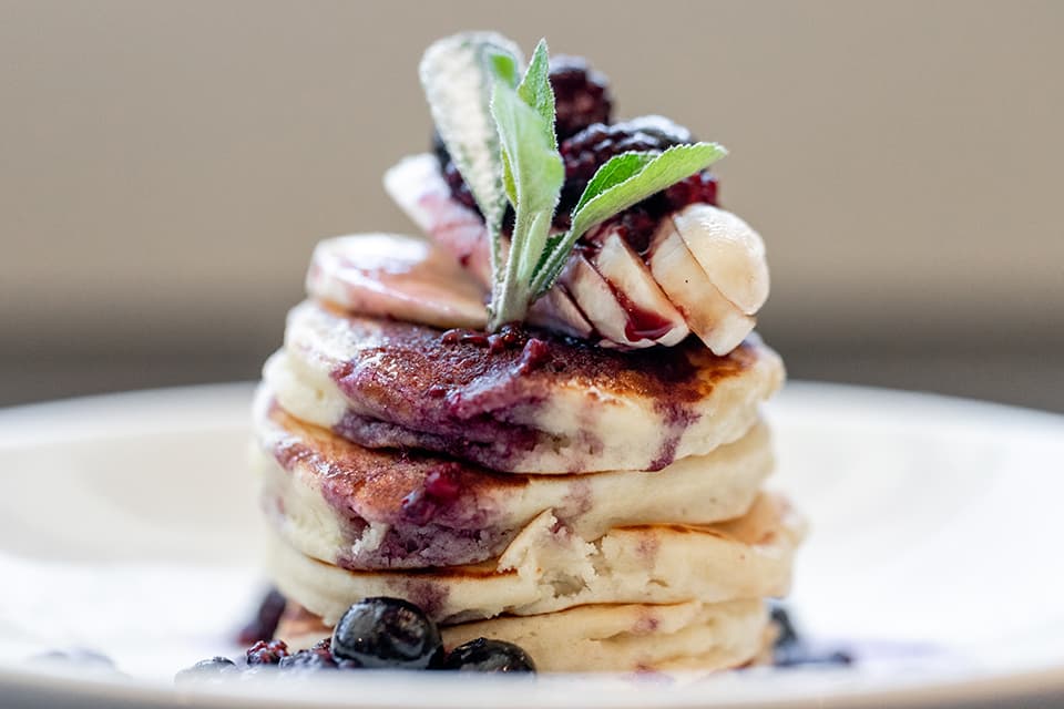 Banana and blueberry pancakes cooked by our chef at our childcare centre in Glen Eden